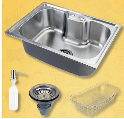 Cuba para cozinha gourmet pia aço inox com acessórios Nawa 50×40 cm pingoo.casa na Americanas