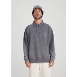 Blusão Em Moletom Hering Masculino Oversized Estonado - Cinza na Outlet Espaço Hering