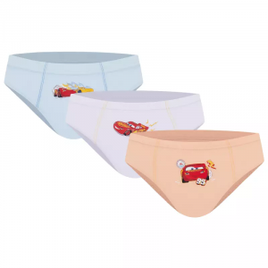 Kit 3 Cuecas 100% Algodão Infantil Estampadas Divertidas Disney Slip Trifil na Shopee