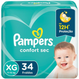 Fralda Pampers Confort Sec Mega XG - 34 Unidades na Ponto