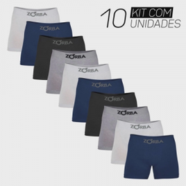 Kit 10 Cuecas Boxer Algodão Masculino Box Sem Costura Zorba na Americanas