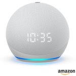 Smart Speaker Amazon Echo Dot 4ª Geração com Relógio e Alexa – Branco na Fastshop