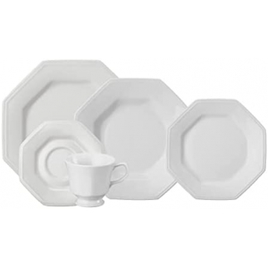 Aparelho de Jantar e Chá em Porcelana Modelo Octogonal Prisma Porcelana Schmidt 20 Peças na Amazon