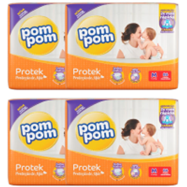 Fralda Pom Pom Protek Derma Hiper Tamanho M com 344 unidades na Extra