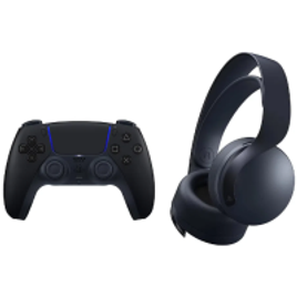 Controle sem fio Sony DualSense para PlayStation 5 + Headset sem fio PULSE 3D  Midnight Black na Webfones