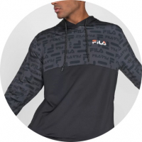 Blusa De Moletom Fechada Fila Cx Preto na Kanui