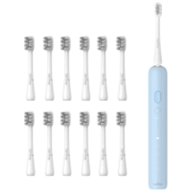 Escova de Dentes Elétrica Ultra Sônica NX7000 IPX7 à prova água + 12 peças de Cabeça de escova Bluex12   - Nandme na Aliexpress