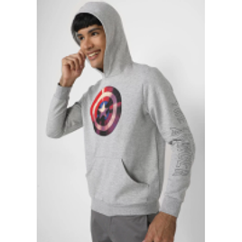 Blusa de Moletom Flanelada Fechada Cativa Marvel Avengers Cinza na Kanui