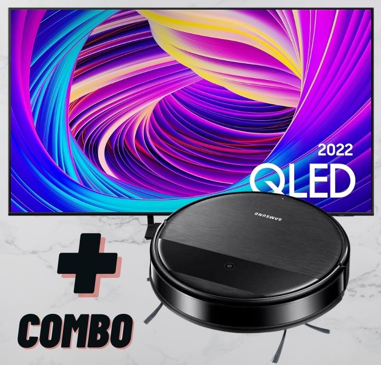 Kit Samsung Smart TV 70 qled 4K 70Q65B 2022 E Robô Aspirador 2 em 1 Samsung VR5000RM na Americanas