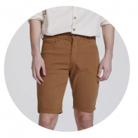 Bermuda Masculina Em Sarja Com Elastano - Marrom na Outlet Espaço Hering