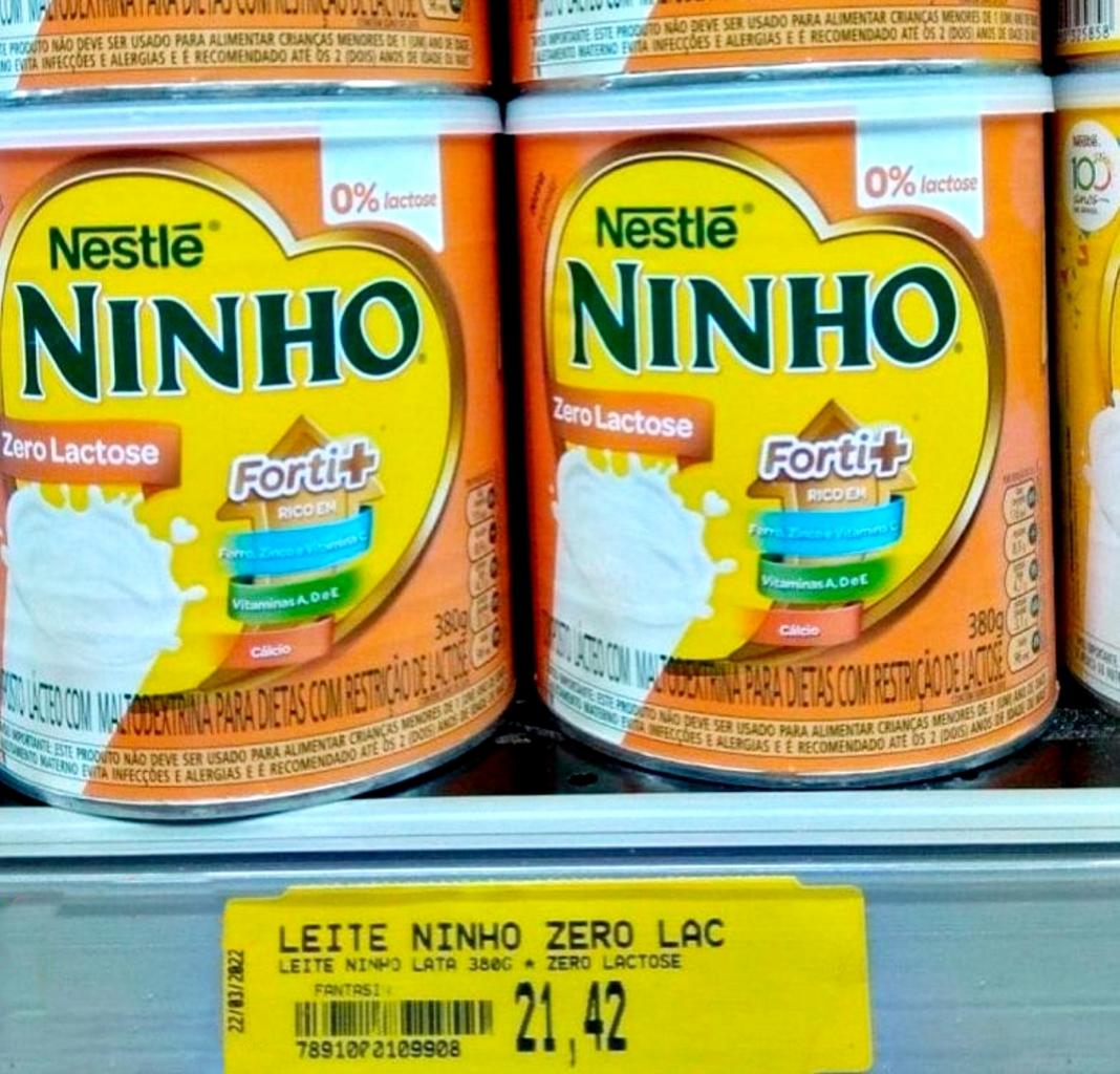 Composto Lácteo NINHO Zero Lactose 380g na Casas Bahia