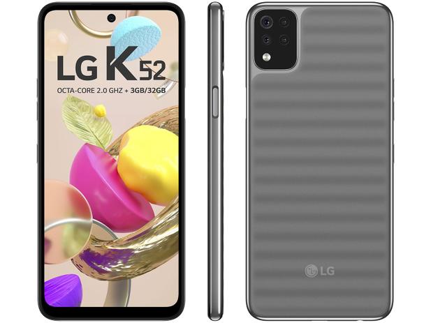 Smartphone LG K52 64GB Cinza 4G Octa-Core 3GB RAM – Tela 6,6” Câm. Quádrupla + Selfie 8MP Dual Chip – Magazine na Magazine Luiza