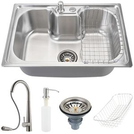 Cuba Para Cozinha Com Acessórios Carajás E Torneira Para Cozinha Gourmet Em Aço Escovado Apurema na Leroy Merlin