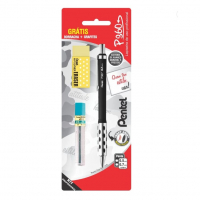Lapiseira Preta Pentel P360 0.7mm + Borracha + Grafites na Amazon