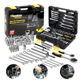 Kit Jogo De Ferramentas 82 Peças Com Maleta Estojo Titanium na Casas Bahia
