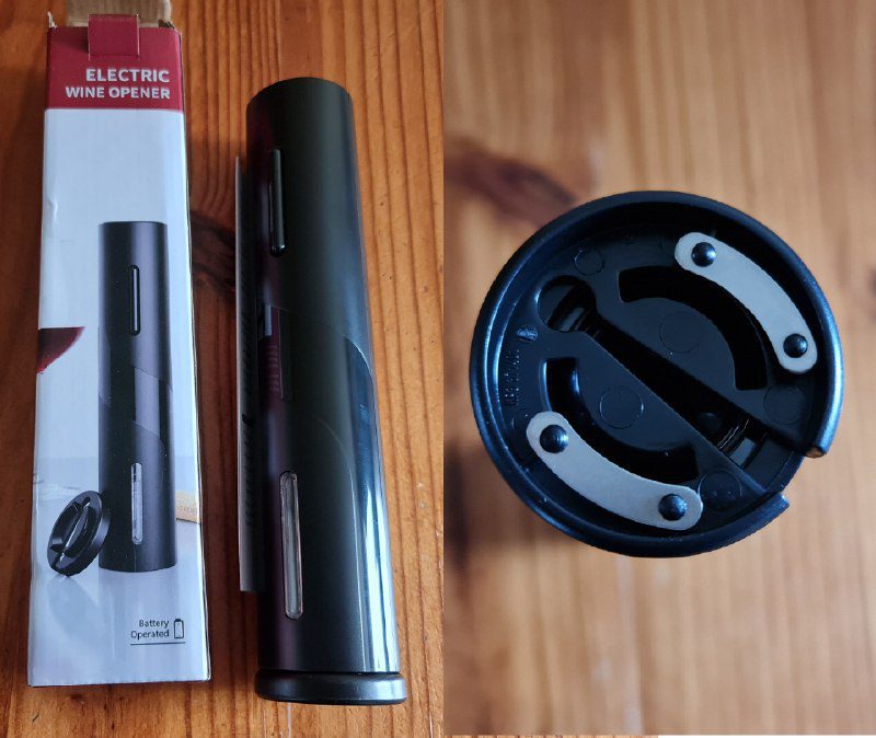 COKUNST Abridor de vinho elétrico, abridores de garrafas de vinho operados por bateria com cortador de lacre, botão de um clique reutilizável removedor automático de saca-rolhas de vinho para amantes de vinho, presente para casa, cozinha, festa, bar, casa