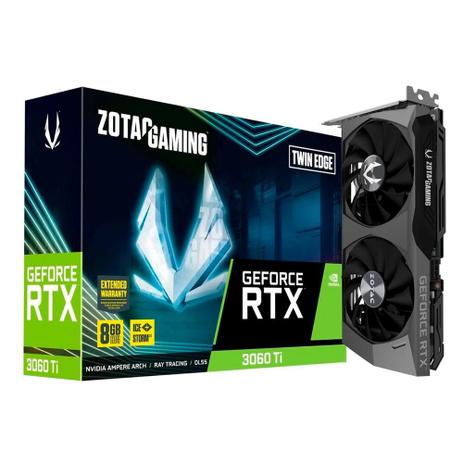 Placa de Vídeo Zotac NVIDIA GeForce RTX 3060 Ti Twin Edge LHR, 8GB, 14.0 Gbps, GDDR6, DLSS, Ray Tracing – ZT-A30610E-10MLHR – Magazine na Magazine Luiza