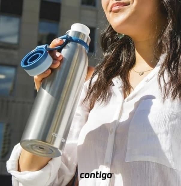 Garrafa Térmica Inox Parede Dupla Matterhorn, Contigo, Azul, 591ML na Amazon