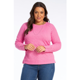 Blusa em Jacquard Tricô Rosa Glam na Posthaus