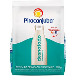 Leite em Pó Piracanjuba Desnatado Instantâneo Pouch 600g na Amazon