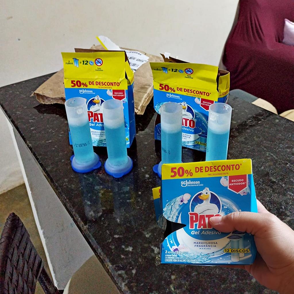 Desodorizador Gel Adesivo 2 Refis Marine 12 Discos, Pato na Amazon