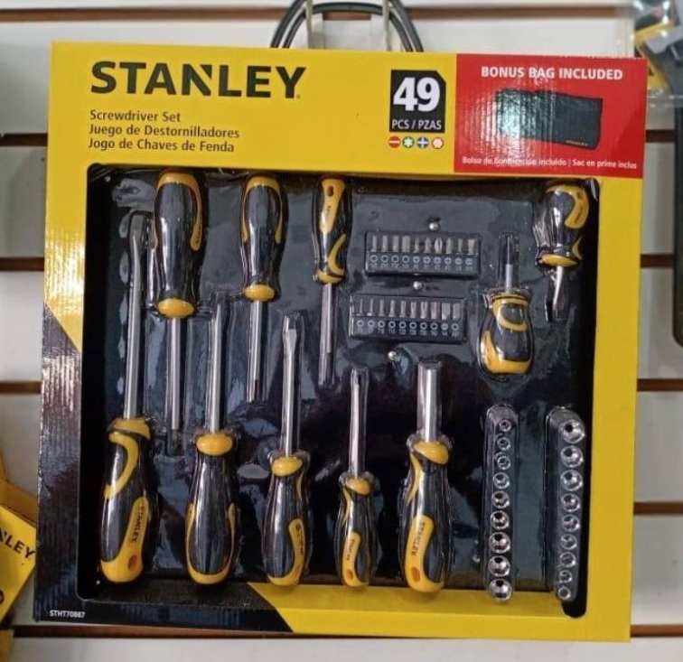 STANLEY Jogo de Chaves de Fenda Phillips e Soquetes com Bolsa (49 Peças) STHT70887M na Amazon