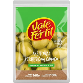 7 Unidades Azeitona Verde em Conserva com Caroço Vale Fértil Pacote 100g na Amazon