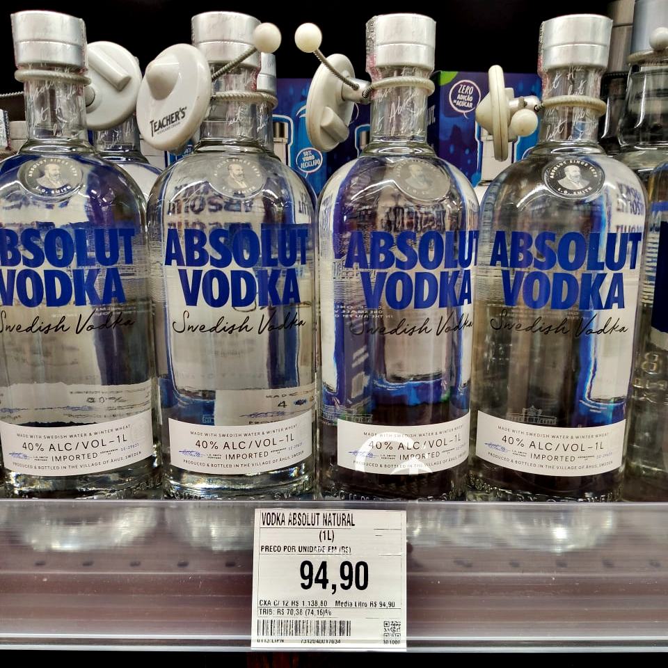 Absolut Vodka – 1 Litro na Amazon