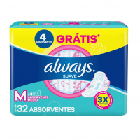 Absorvente Always Maxi Proteção Suave Com Abas 32 Unidades na Amazon