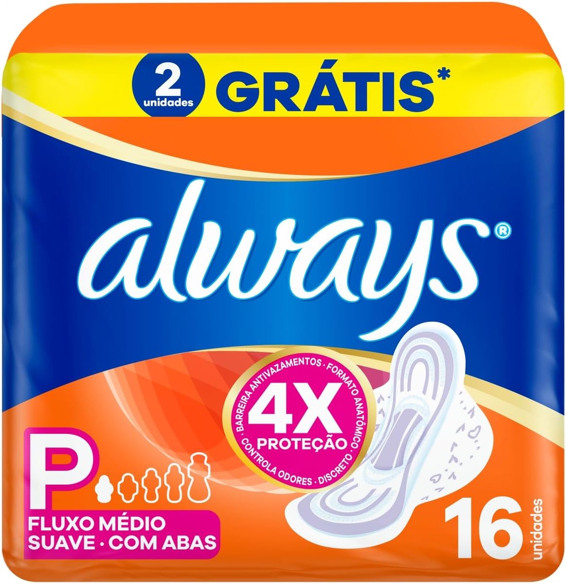 Absorvente Always Super Proteção Suave – 16 unidades na Amazon