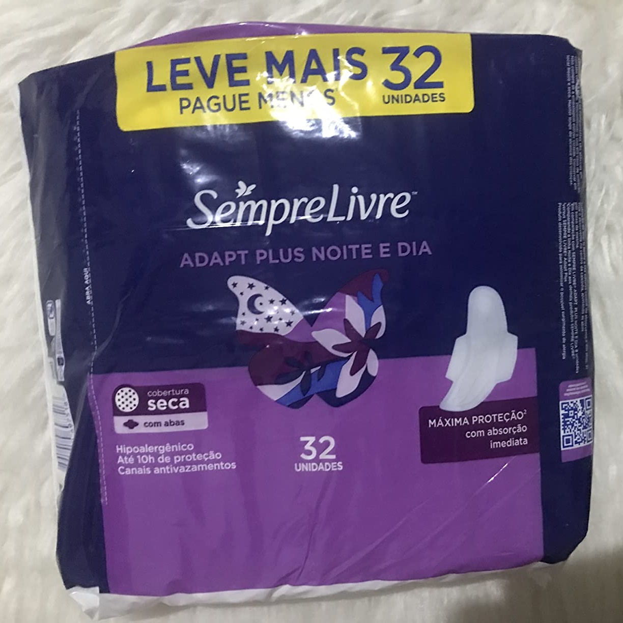 Absorvente Externo Adapt Plus Noite Dia Seca com Abas, Leve mais Pague Menos, Sempre Livre, 32 Unidades na Amazon