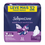 Absorvente Externo Adapt Plus Noite Dia Seca com Abas, Leve mais Pague Menos, Sempre Livre, 32 Unidades na Amazon