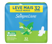 Absorvente Externo Adapt Sempre Livre , Suave, com Abas, 32 unidades na Amazon