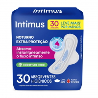 Absorvente Externo Intimus Noturno Seca Com Abas 30 Unidades na Amazon