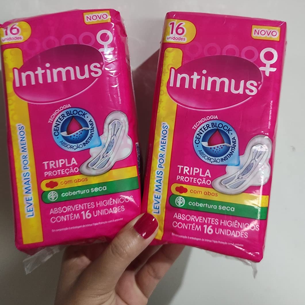 Absorvente Externo Intimus Tripla Proteção Seca com Abas Leve 16 Pague 14 na Amazon