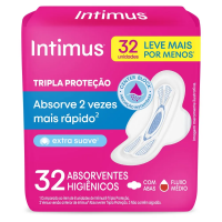 Absorvente Externo Intimus Tripla Proteção Suave Com Abas 32 Unidades na Pague Menos