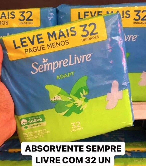 Absorvente Externo Sempre Livre Adapt 32 unidades na Amazon