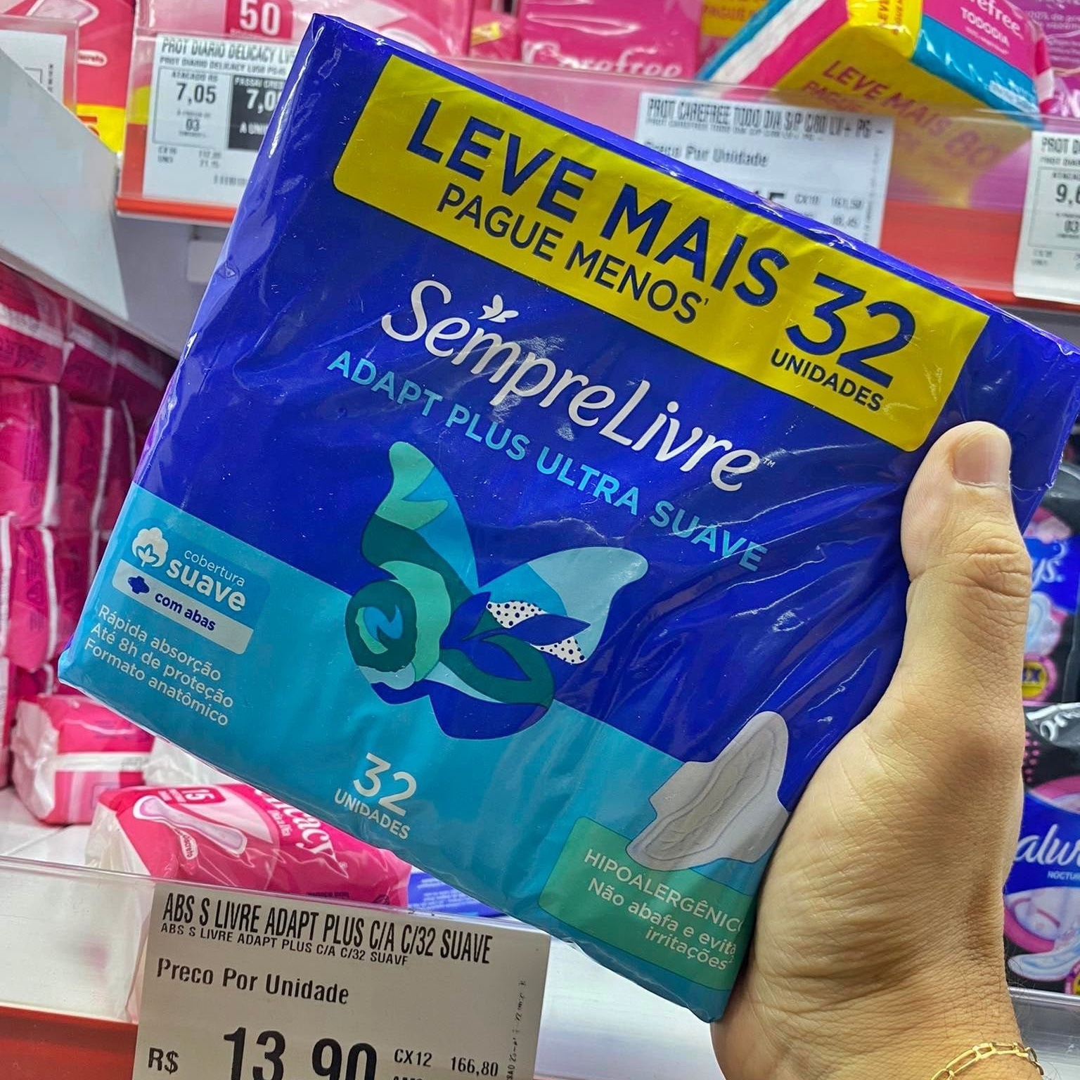 Absorvente Externo Sempre Livre Adapt 32 unidades na Amazon