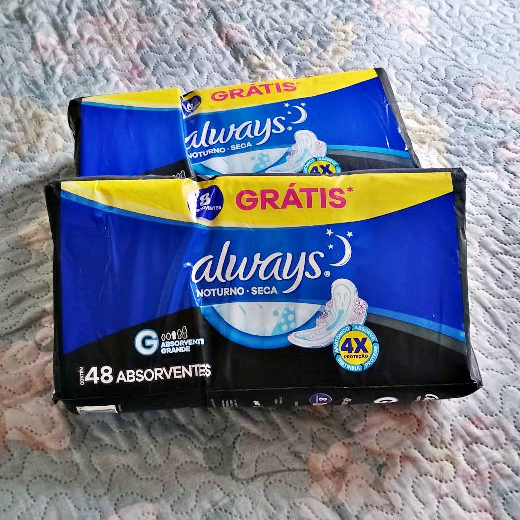 Absorvente Noturno Always Noites Tranquilas Cobertura Seca com Abas Leve 48 Pague 40, Always na Amazon