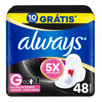 Absorvente Noturno Always Noites Tranquilas Suave Com Abas Leve 48 Pague 40, Always na Amazon