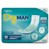 Absorvente Para Incontinência Urinária DryMan Masculino Absorção Leve A Moderada 10 Unidades na Droga Raia