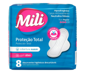 Absorvente ZKMAGIC Mili Proteção Total Suave C/Abas – 8 Unidades na Amazon
