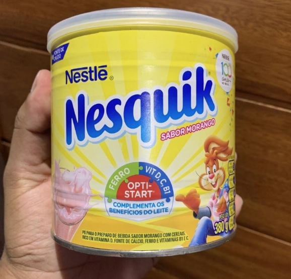 Achocolatado em Pó, Morango, Nesquik, 380g na Amazon