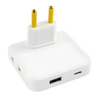 Adaptador De Tomada Benjamin Articulado Flexível  10A Portátil Com 2 Tomadas 1 USB E 1 USB-C na Amazon