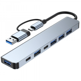 Adaptador divisor de hub USB-C 7 em 1 Tipo-C com hub multiporta USB-C na Bang Good