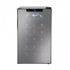 Adega Climatizada Suggar até 18 Garrafas Cannes AD1811PT Preta com Porta Espelhada 110V na Mega Mamute