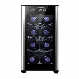 Adega de Vinhos 8 Garrafas Electrolux Preto Acabamento em Alumínio Escovado - ACB08 na Shopclub
