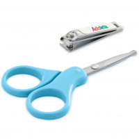 Adoleta Bebê Kit Tesoura E Cortador De Unhas C/suporte Azul Bebê na Amazon