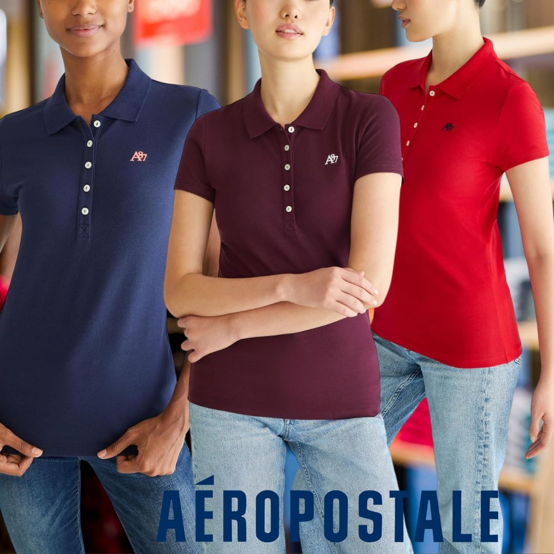 AEROPOSTALE Camisa polo feminina Aero Solid A87 na Amazon