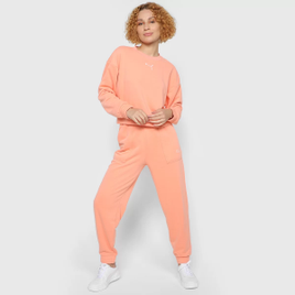 Agasalho Puma Loungewear Suit Tr Feminino - Laranja Claro na Netshoes